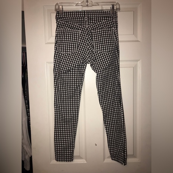 rag & bone NY Ashling 10 Inch Capri Jeans in Black/White Gingham Print size 24 - Picture 3 of 16